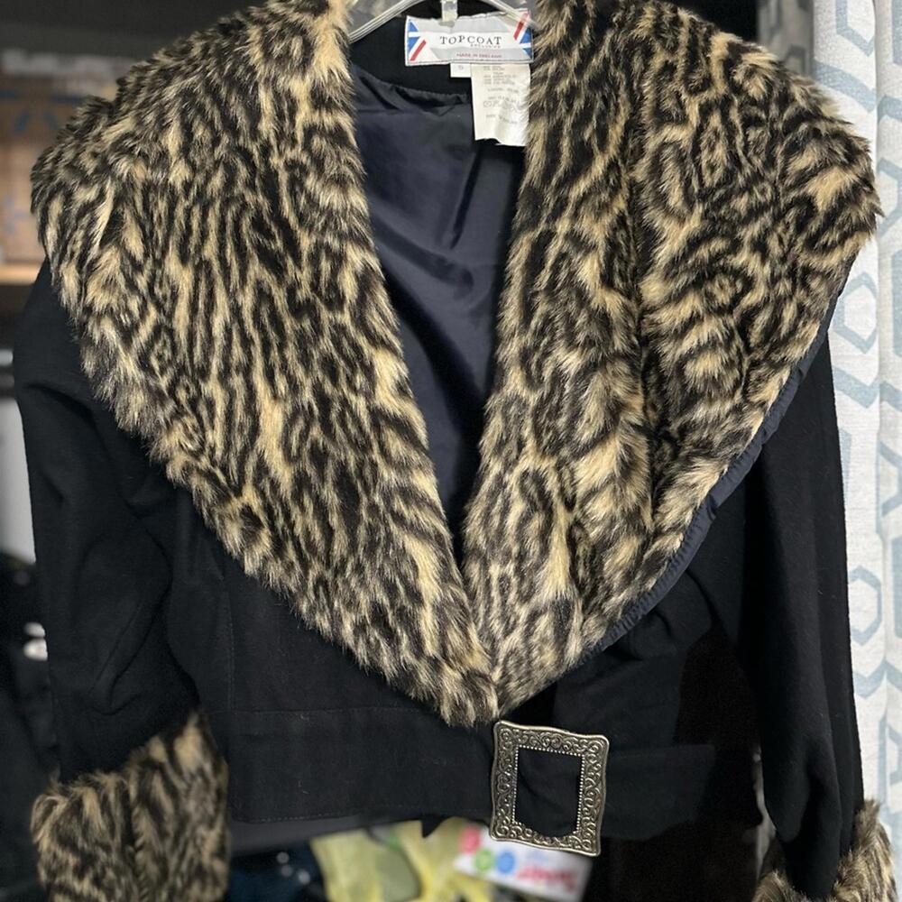 Topcoat Exclusive | Made in England | Vintage 80s Glam Faux Fur Belted Coat